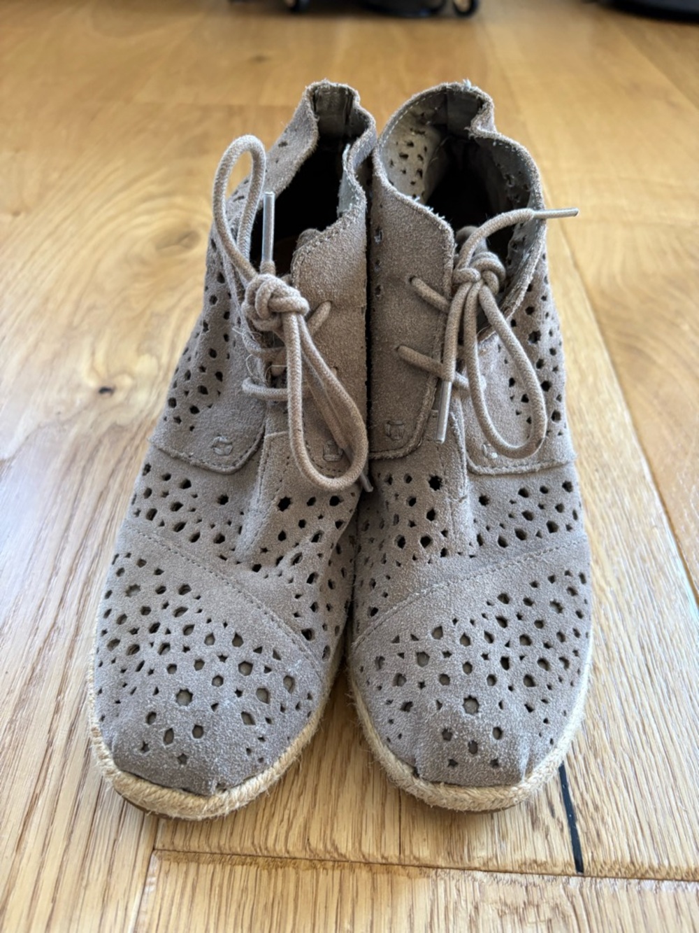 Tom’s Taupe Suede Lace-Up Ankle Boots